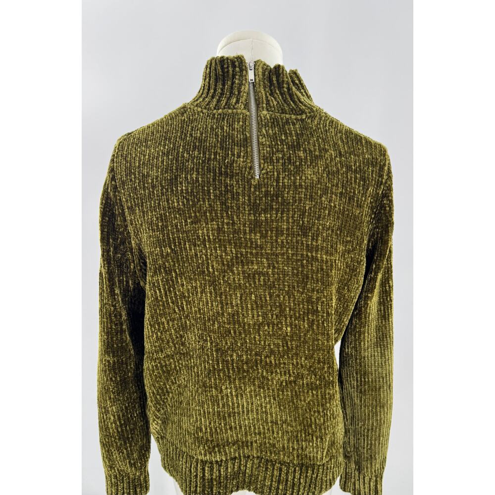 Philosophy Green Chenille Mock Neck Sweater Small Soft Cozycore Chartruse - Picture 3 of 8
